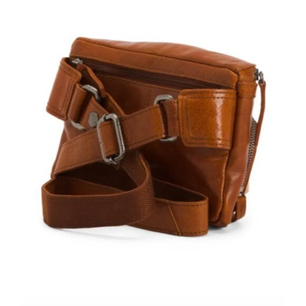 Spikes & Sparrow Leather Waist Belt Bag Pouch Fanny Pack Purse Brandy